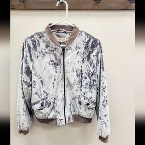 Cloud Chaser gray crushed velvet jacket